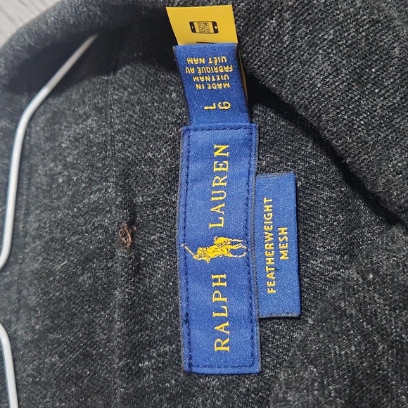 Ralph Lauren feather weight mesh charcoal gray large - Picture 3 of 3